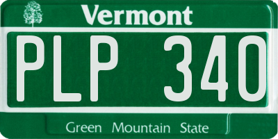 VT license plate PLP340