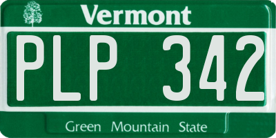 VT license plate PLP342