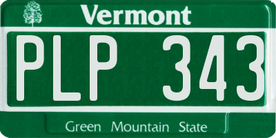 VT license plate PLP343