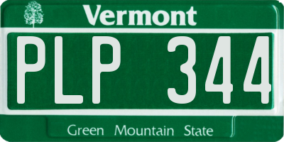 VT license plate PLP344