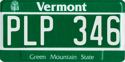 VT license plate PLP346