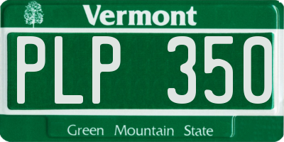 VT license plate PLP350