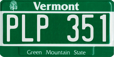 VT license plate PLP351