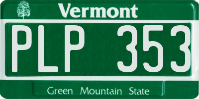 VT license plate PLP353