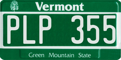 VT license plate PLP355