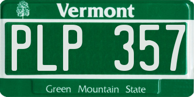 VT license plate PLP357
