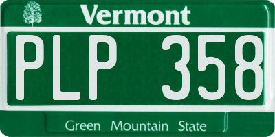 VT license plate PLP358