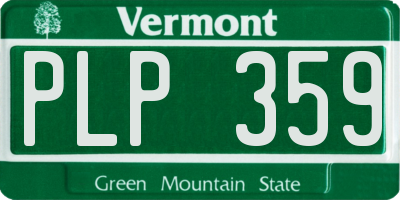 VT license plate PLP359
