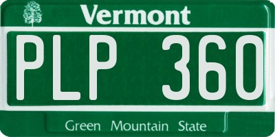 VT license plate PLP360