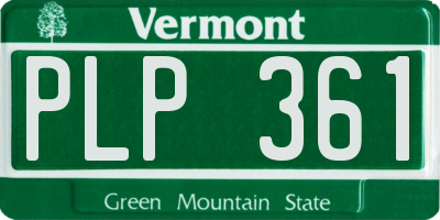 VT license plate PLP361