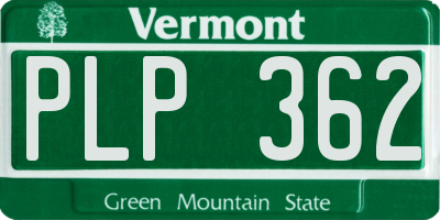 VT license plate PLP362