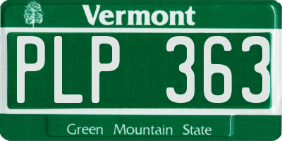 VT license plate PLP363