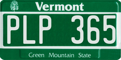 VT license plate PLP365