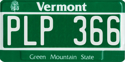 VT license plate PLP366