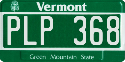 VT license plate PLP368
