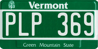 VT license plate PLP369