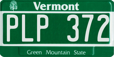 VT license plate PLP372