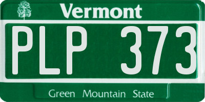 VT license plate PLP373