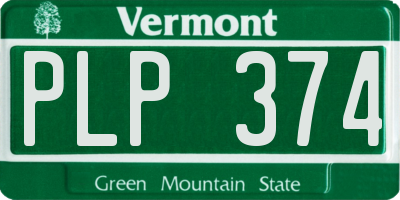 VT license plate PLP374