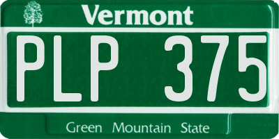 VT license plate PLP375