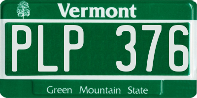VT license plate PLP376