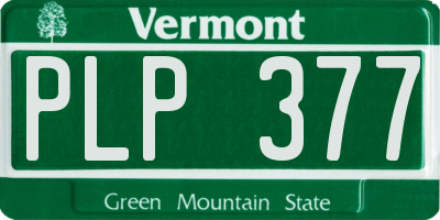VT license plate PLP377