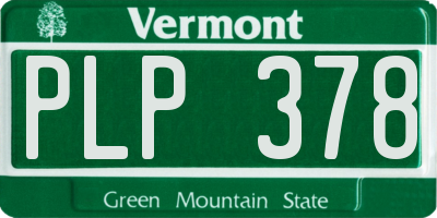 VT license plate PLP378