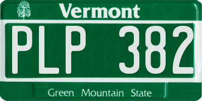 VT license plate PLP382