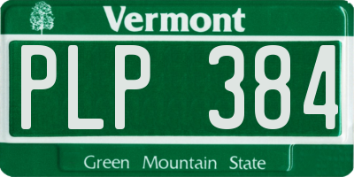 VT license plate PLP384