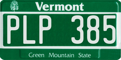VT license plate PLP385