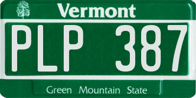 VT license plate PLP387