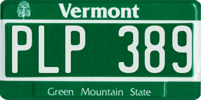 VT license plate PLP389