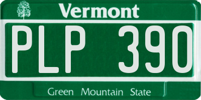 VT license plate PLP390