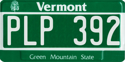 VT license plate PLP392