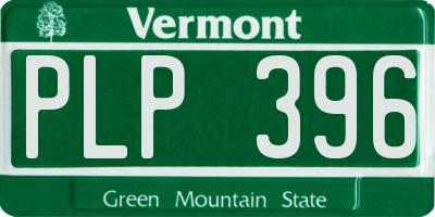 VT license plate PLP396