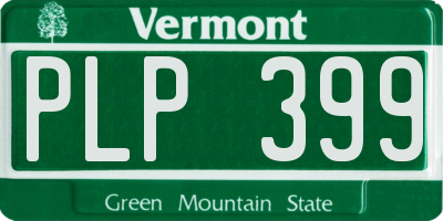 VT license plate PLP399