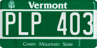 VT license plate PLP403