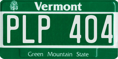 VT license plate PLP404