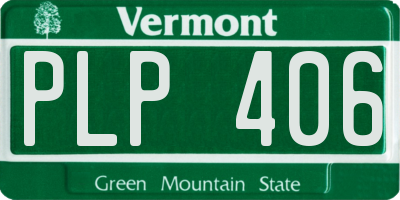 VT license plate PLP406