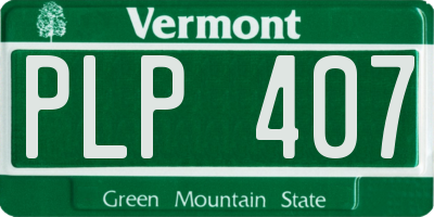 VT license plate PLP407