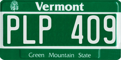 VT license plate PLP409