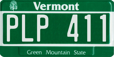 VT license plate PLP411