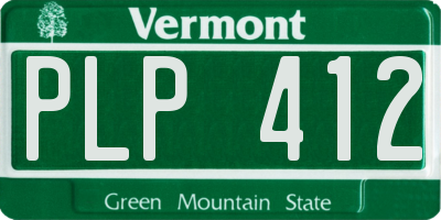 VT license plate PLP412