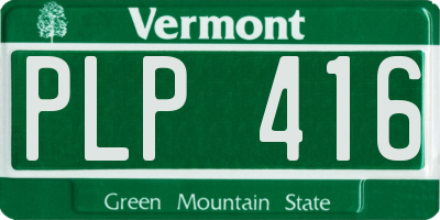 VT license plate PLP416
