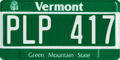 VT license plate PLP417