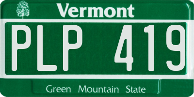 VT license plate PLP419