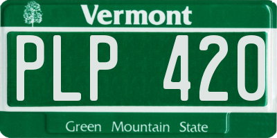 VT license plate PLP420