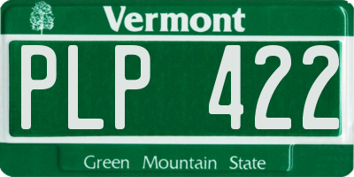 VT license plate PLP422