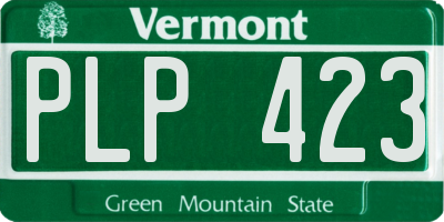 VT license plate PLP423