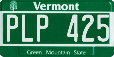 VT license plate PLP425